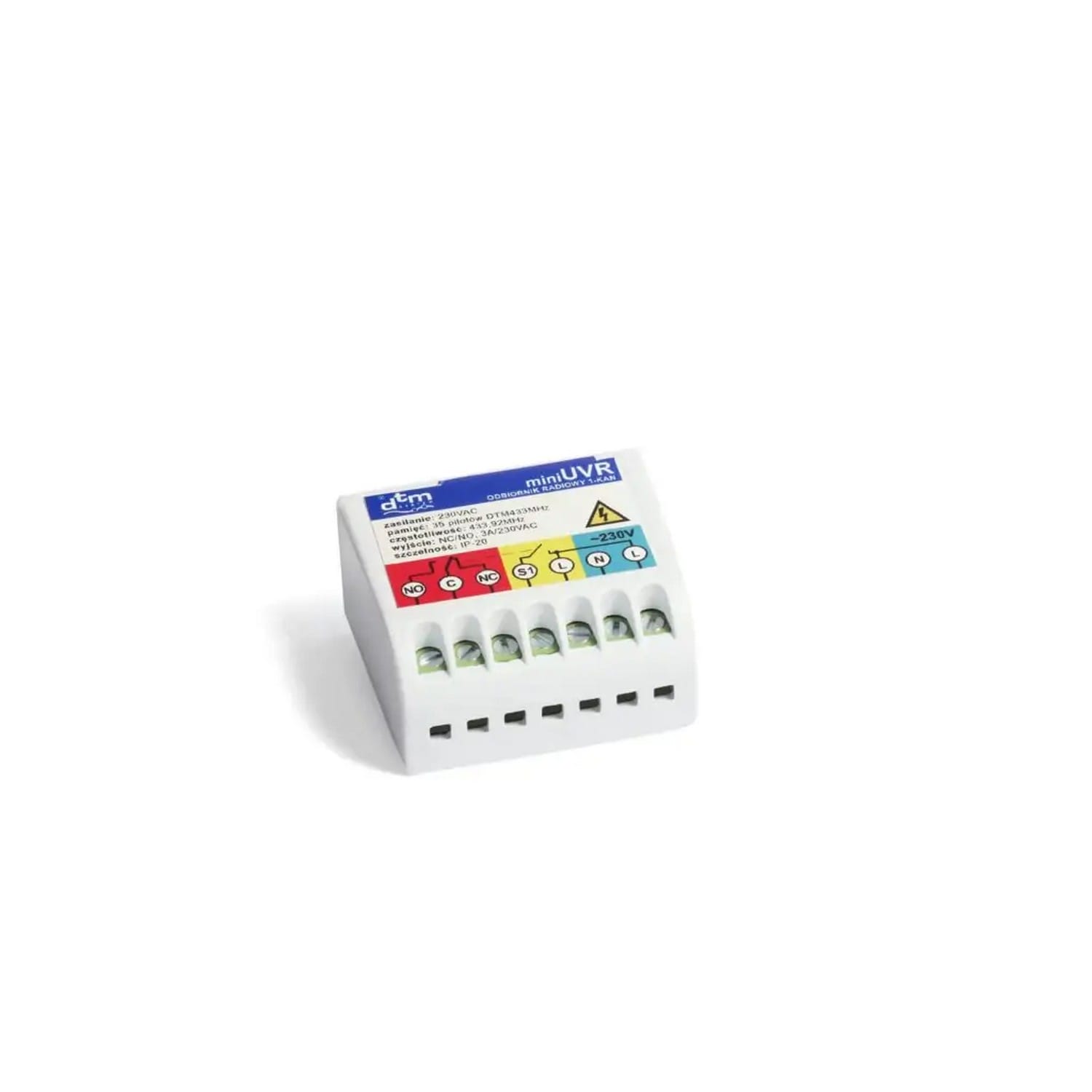 DTM MINIUVR 1-Kanal Funkempfänger 230VAC, 433MHz, weiß BILD 1