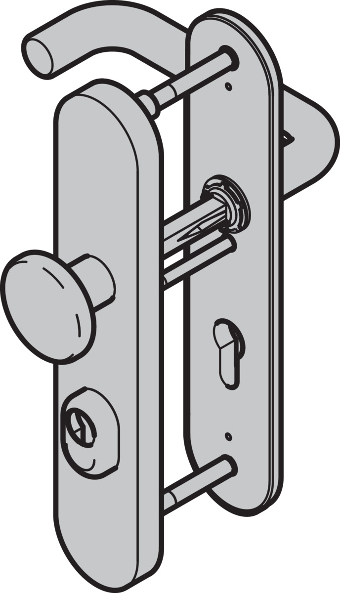 Hörmann Sicherheits-Wechselgarnitur ES3 mit Knopf (FS) Langschild PZ, Aluminium BILD 9