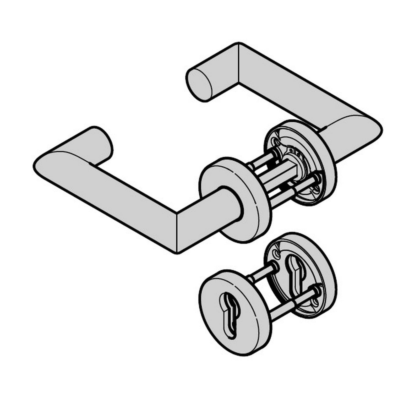 Hörmann Panikgarnitur FSB Typ 1016 (FS) Rosette PZ, Aluminium, Naturton BILD 1