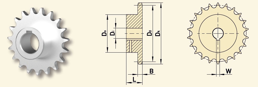 GfA Kettenrad FS 110.18 20B-1 (1¼“x3/4“) Ø 50 mm Z=15