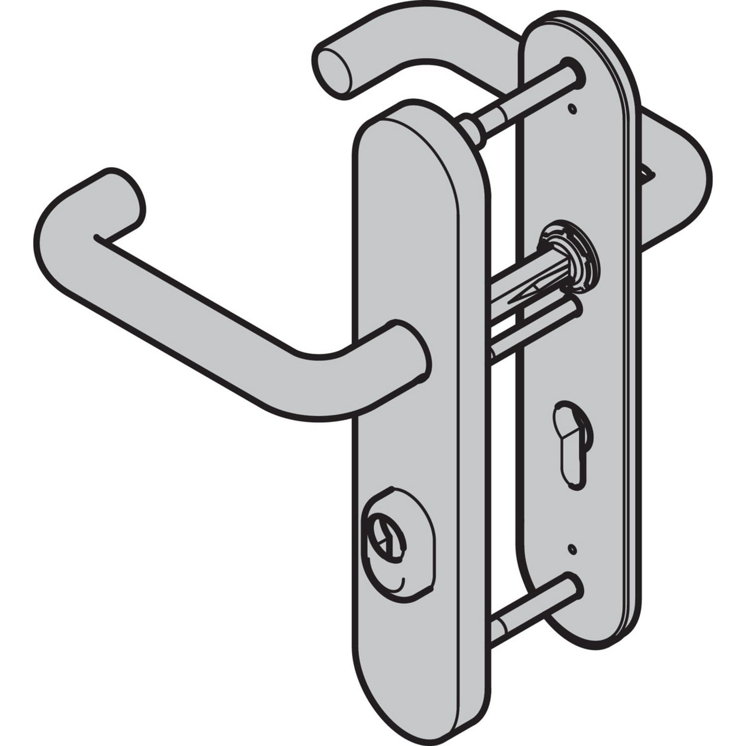 Hörmann Sicherheits-Drückergarnitur ES 2 (FS) Langschild PZ, Aluminium BILD 9
