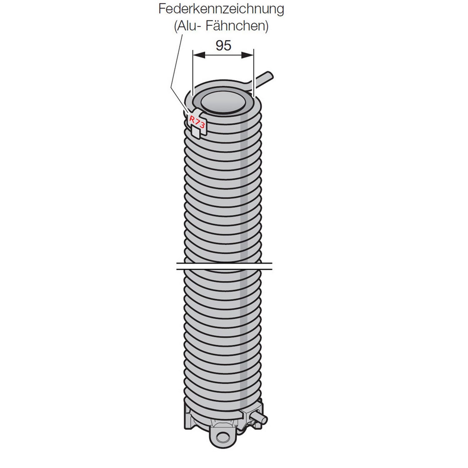 Hörmann Torsionsfeder mit Spannkonus, R73, Ø 95mm für Industrie-Sektionaltor BILD 1