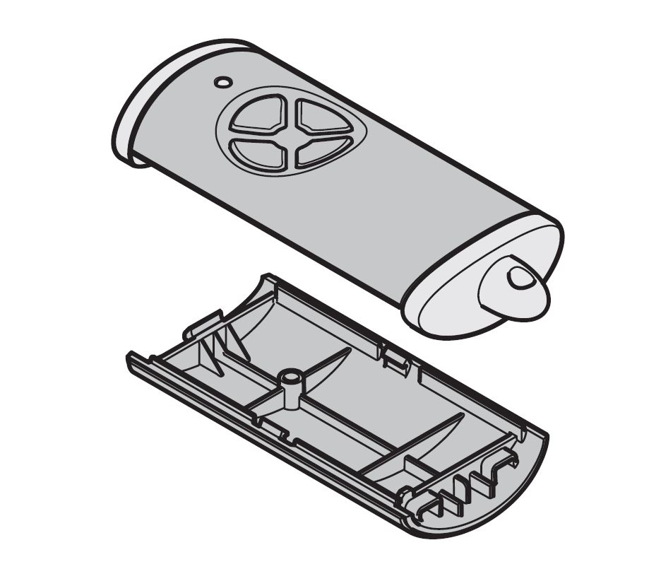 Hörmann Ersatz Gehäuse HSE 4 für Handsender 4-Tasten, silber/Chrom BILD 9