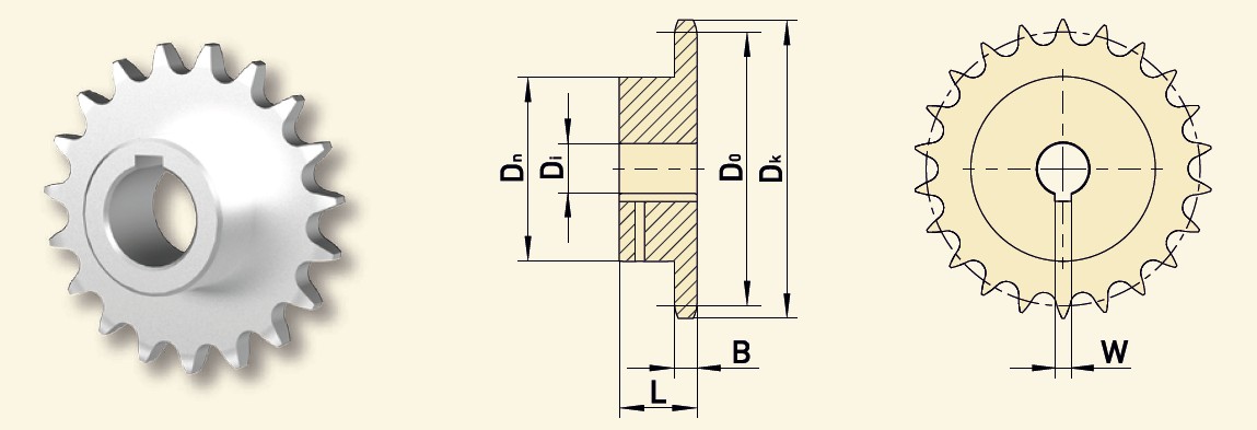 GfA Kettenrad FS 25.20 12B-1 (3/4“x7/16“) Ø 30 mm Z=15