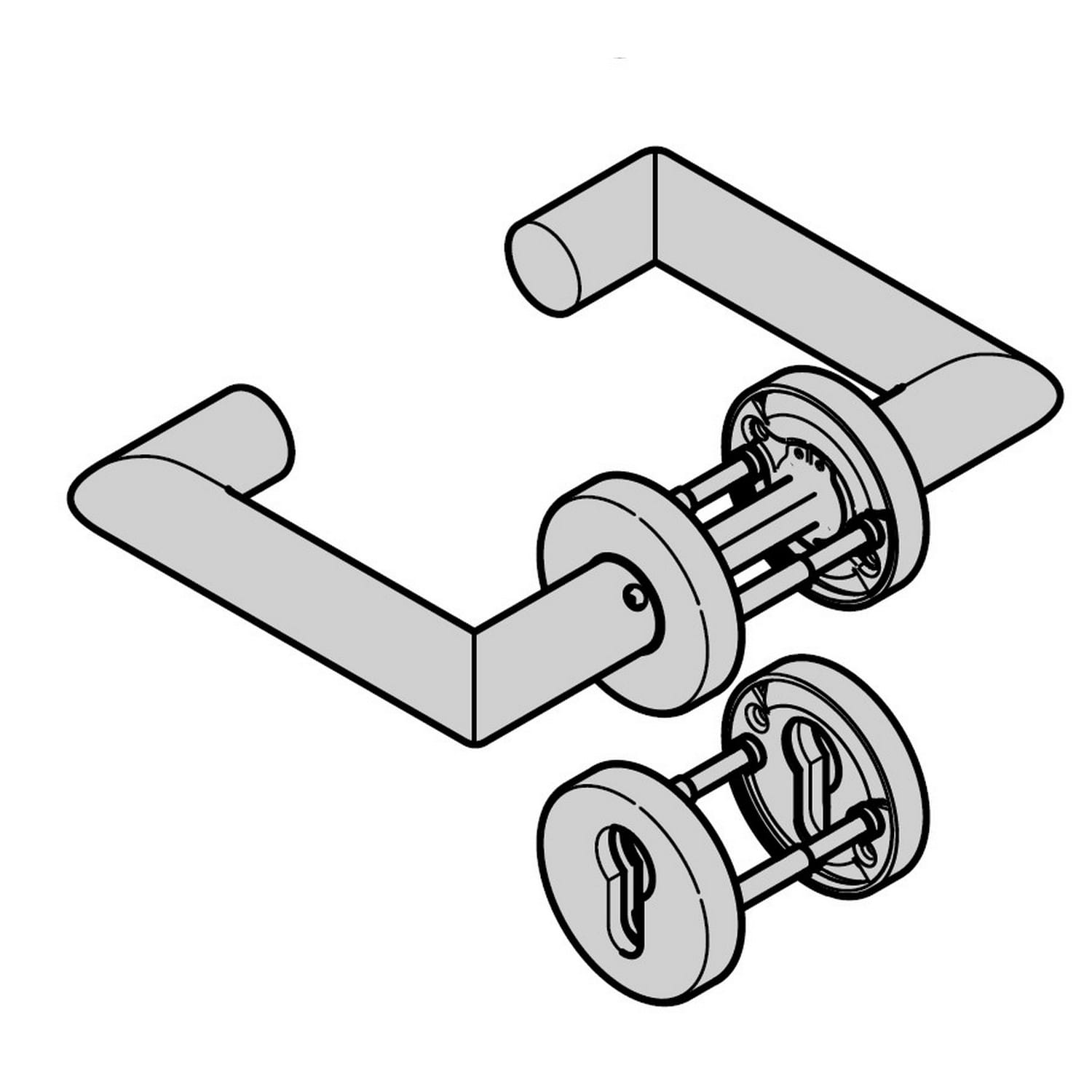 Hörmann Panikgarnitur D-330 (FS) Rosette PZ, Edelstahl, matt BILD 1