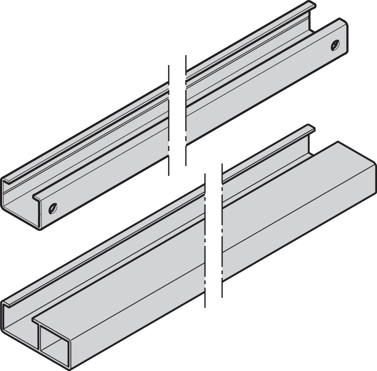 Hörmann Gleitschiene für Glastüren weiß, Länge 554 mm für Antriebe & Steuerungen BILD 1