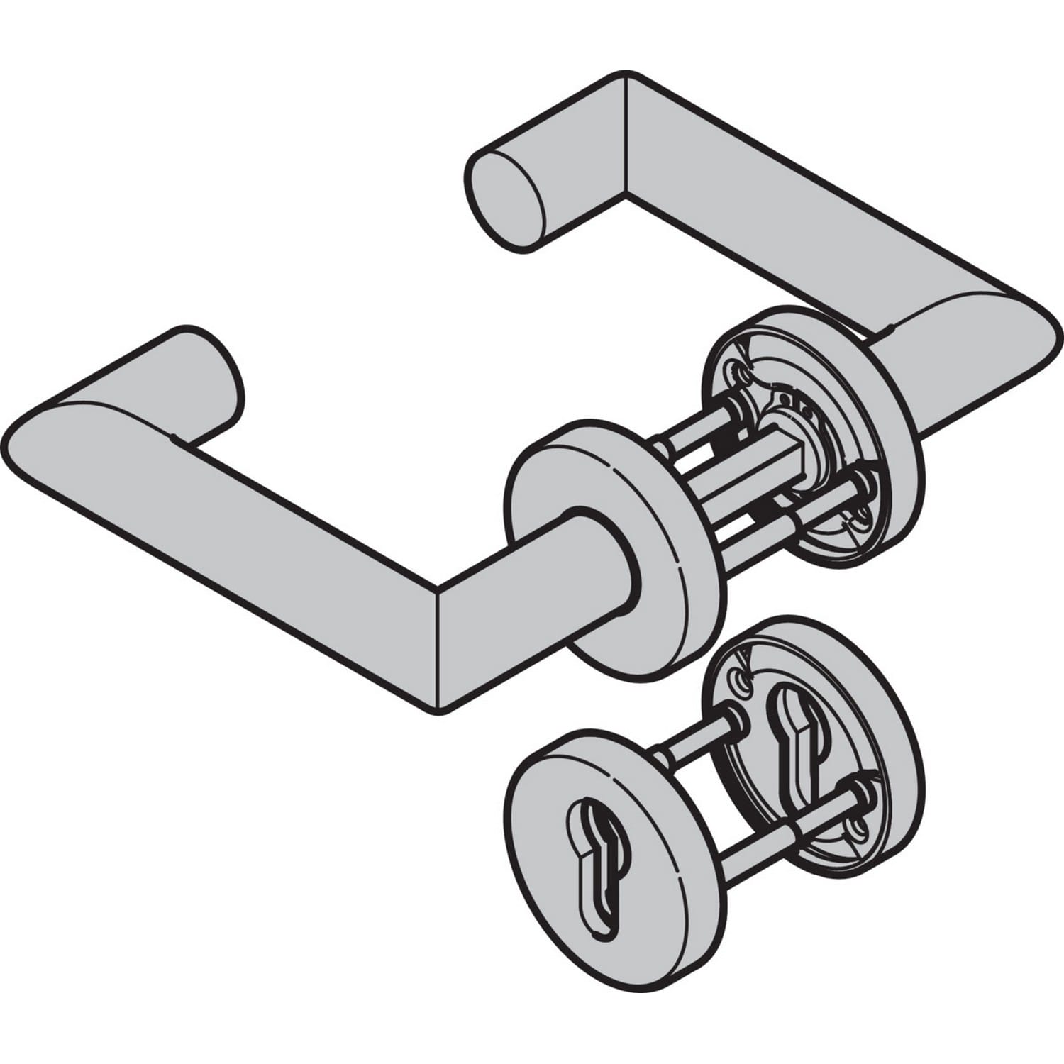 Hörmann Drückergarnitur D-310 (FS) Rosette PZ, Aluminium BILD 9