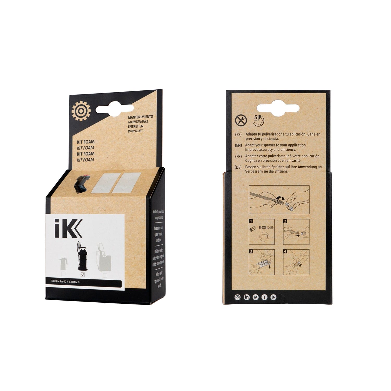 IK Foam PRO 12 Set Zubehör, Schwarz für alle gängigen IK Pumpsprüher / 82676800
