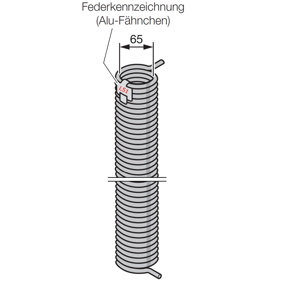 Hörmann Torsionsfeder L51, innen Ø 65mm für Industrie-Sektionaltor BILD 1