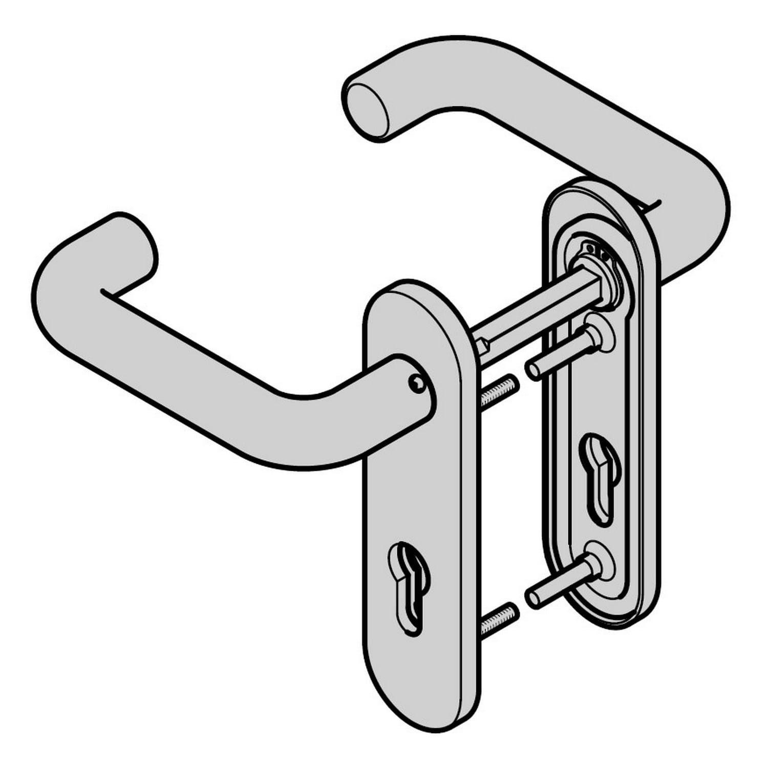 Hörmann Panikgarnitur FSB Typ 1070 (FS) Kurzschild PZ, Aluminium, Naturton BILD 1