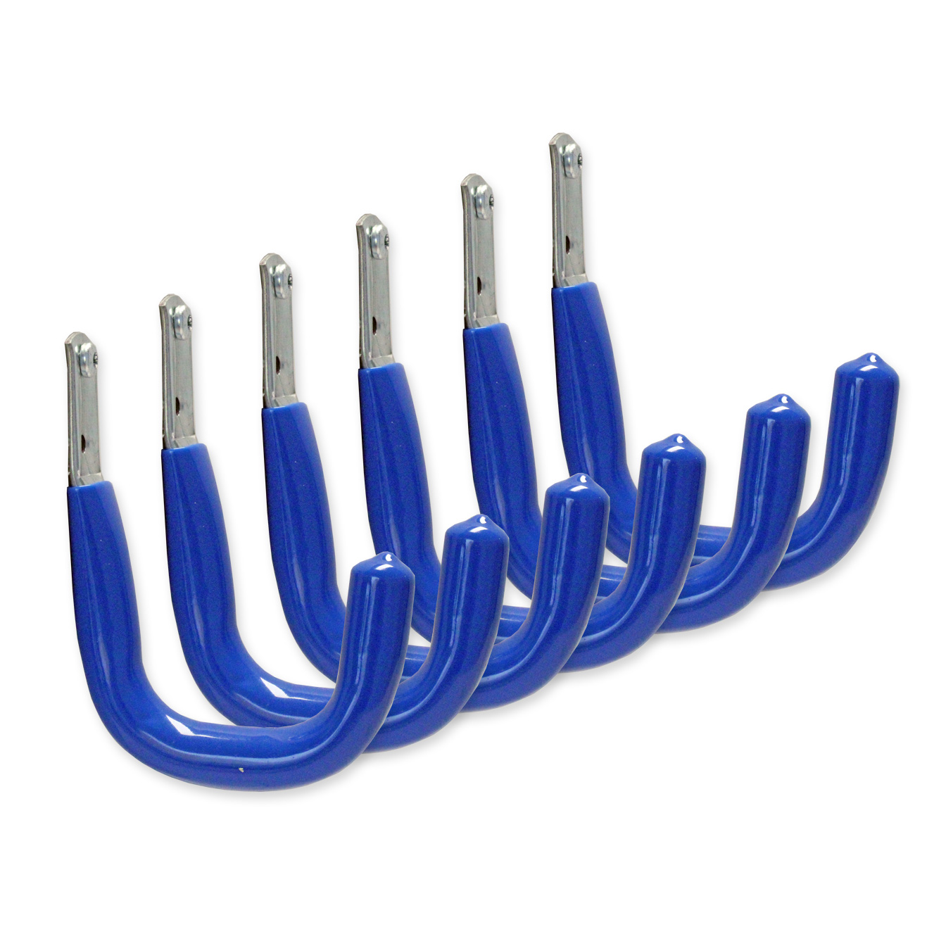 MOTTEZ Wandhaken 6er Set Tiefe 80 mm Tragkraft 50 kg schützender Ummantelung