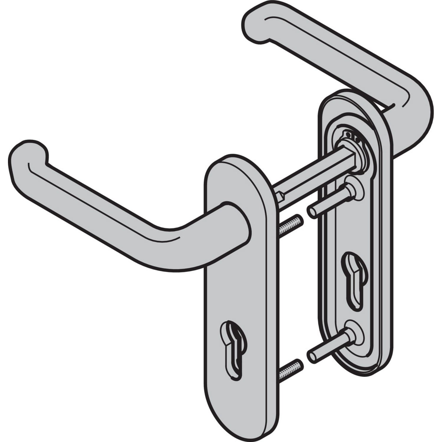 Hörmann Drückergarnitur D-310 (FS) Kurzschild PZ, Aluminium BILD 9