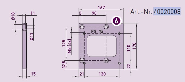 GfA Zwischenplatte Für: FS 15 / 40020008