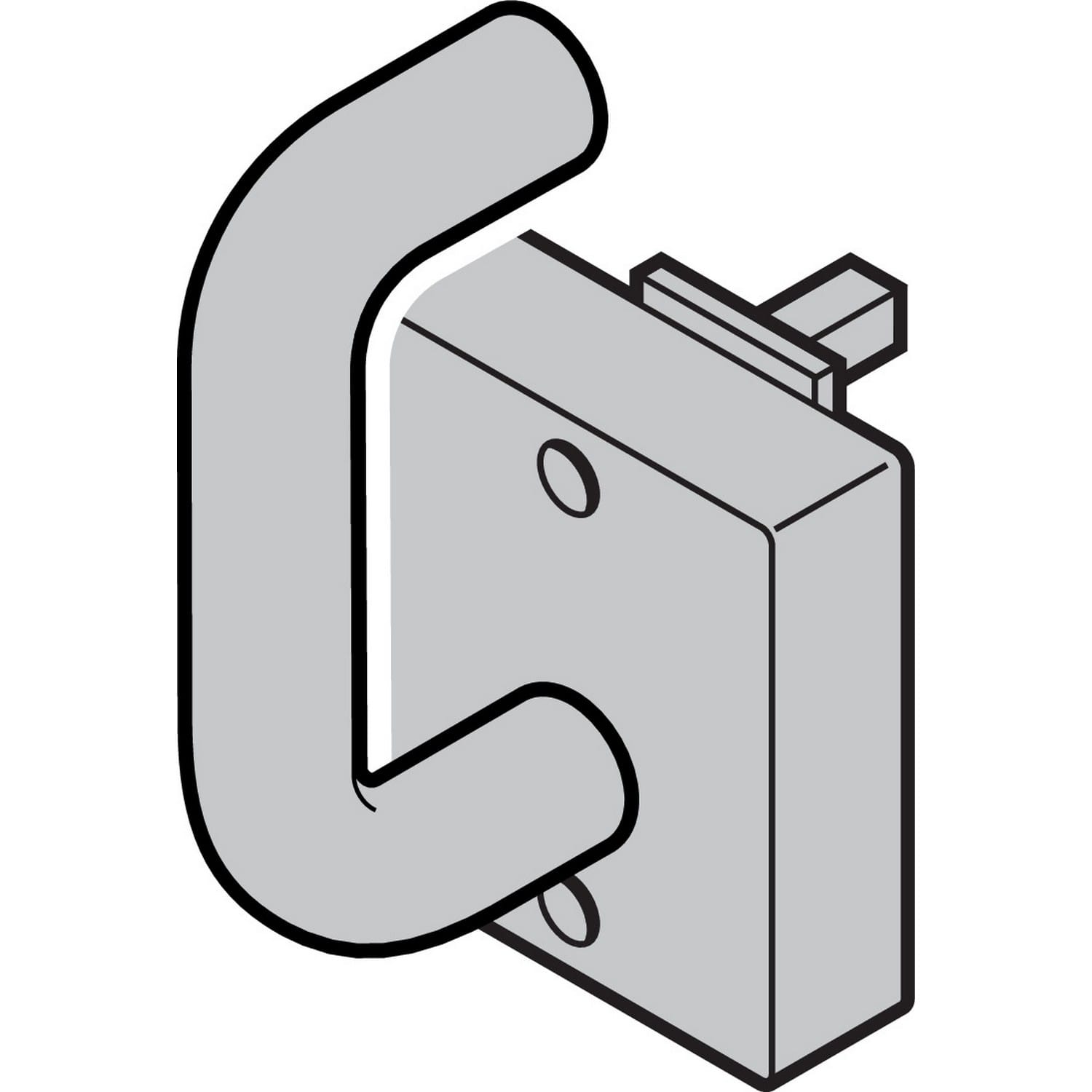 Hörmann Drückergarnitur Getriebekasten für Schnappriegel, Aluminium BILD 1