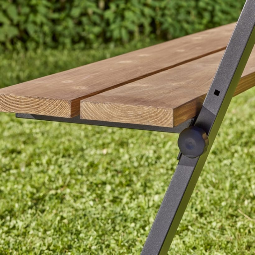 MOTTEZ 2er Set Tischbeine für Picknicktisch ohne Bänke, schwarz für Haus BILD 4