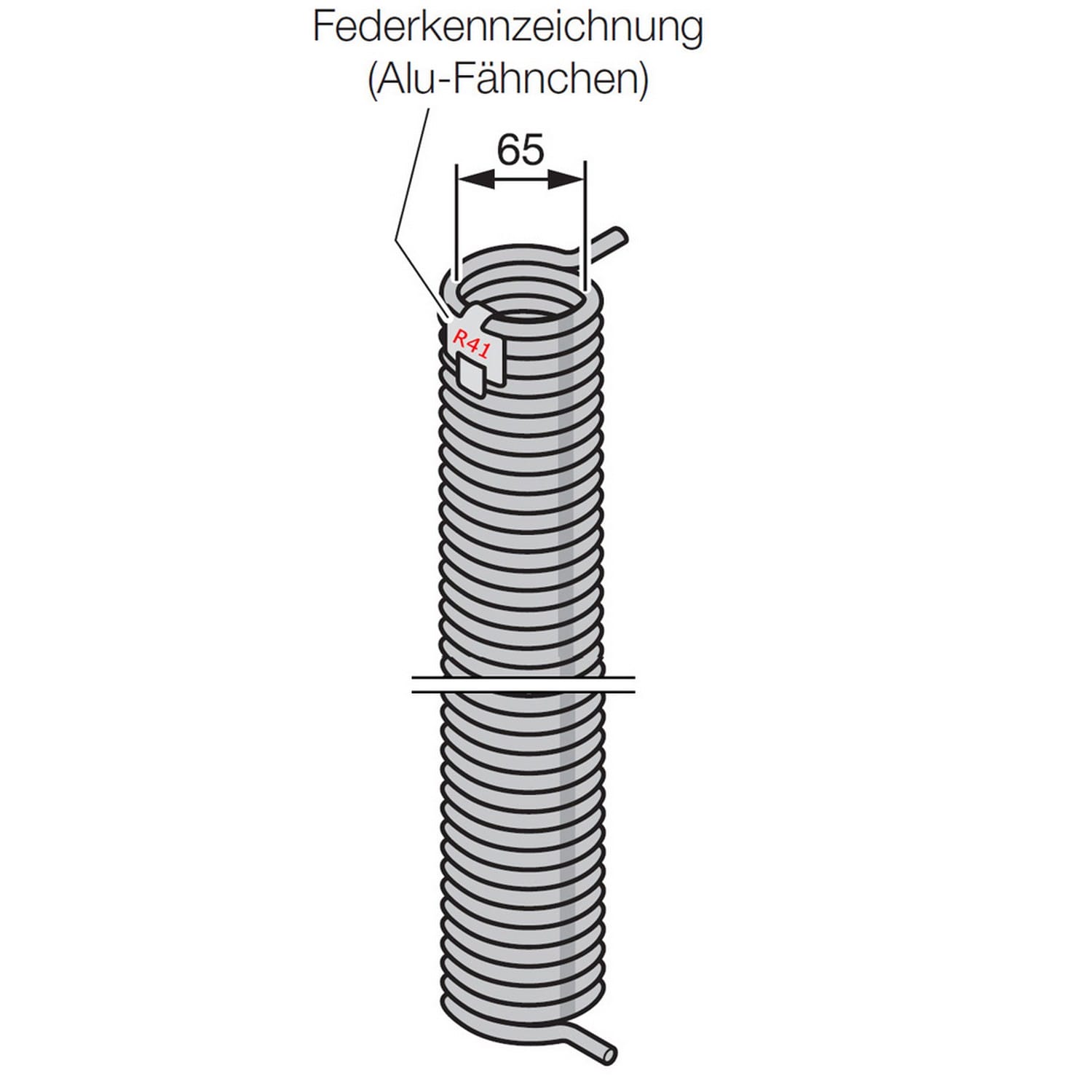 Hörmann Torsionsfeder R41, innen Ø 65mm für Industrie-Sektionaltor BILD 1