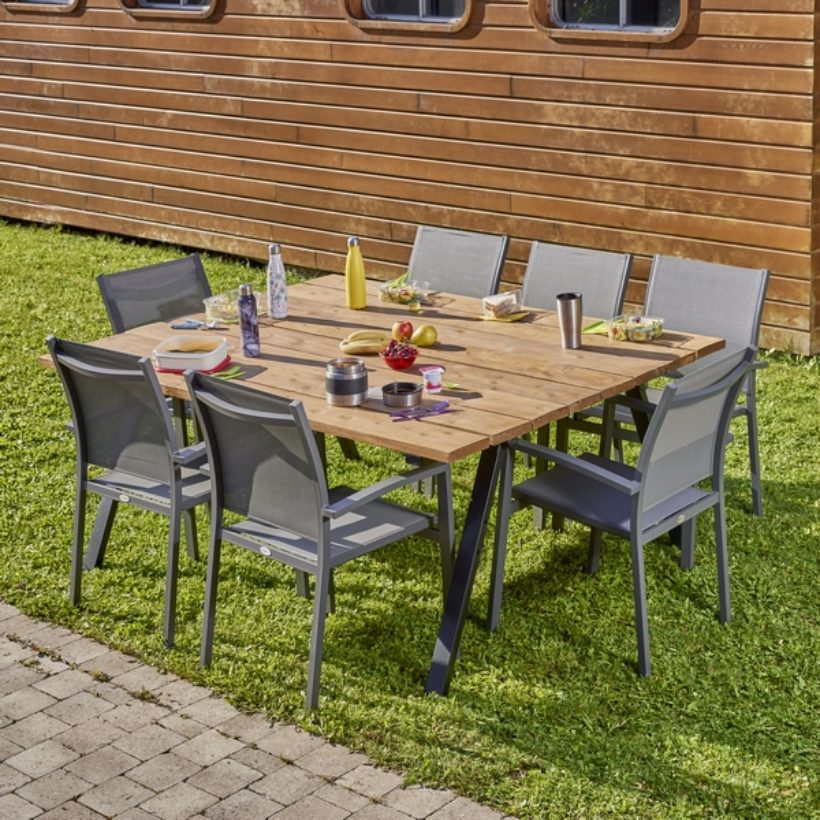 MOTTEZ 2er Set Tischbeine für Picknicktisch ohne Bänke, schwarz für Haus BILD 3