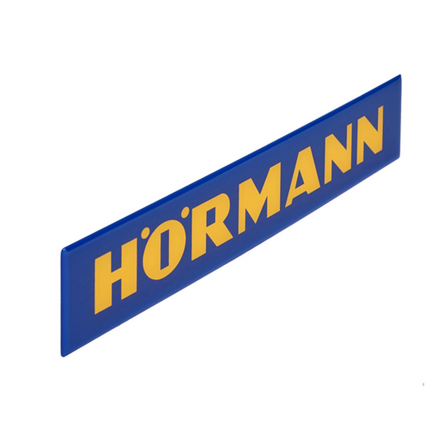 Hörmann Firmenschild blau/orange 260x50x3mm für Industrie-Sektionaltor BILD 1