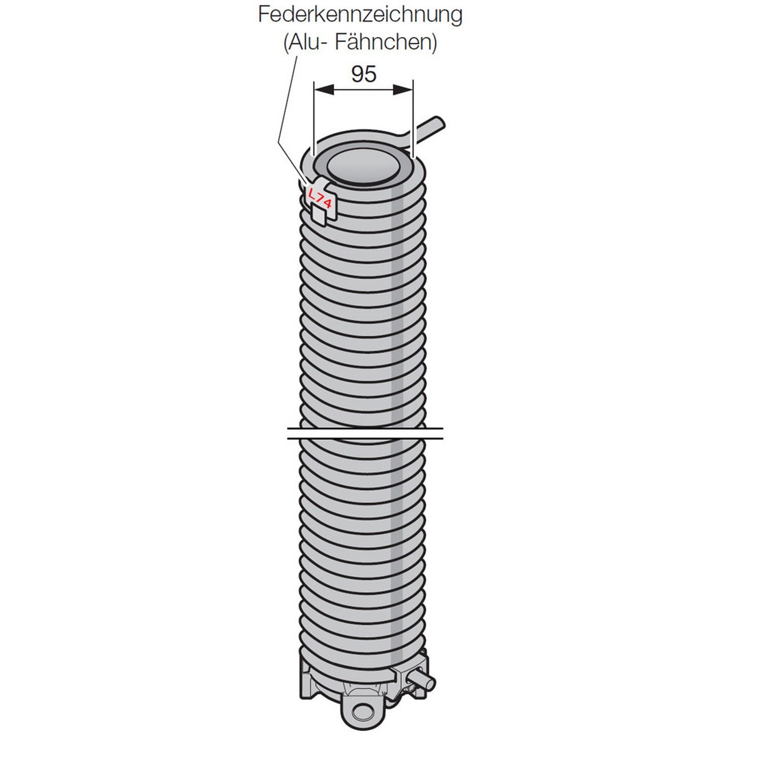Hörmann Torsionsfeder mit Spannkonus, L74, Ø 95mm für Industrie-Sektionaltor BILD 9