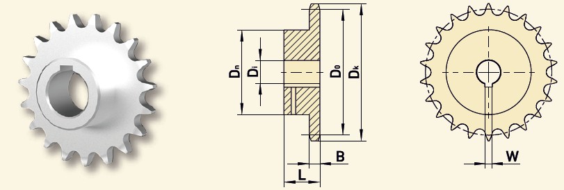 GfA Kettenrad SG115 20B-1 (1 1/4“x3/4“) Ø 55 mm, Z=19
