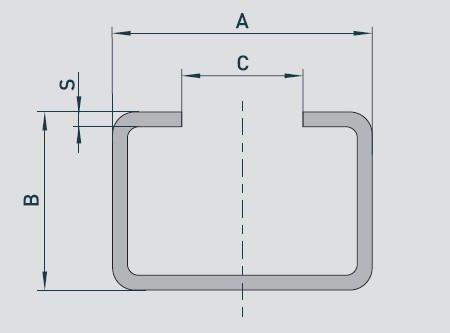 GfA C-Profil 3m für Kette 12B-1 (3/4“x7/16“)