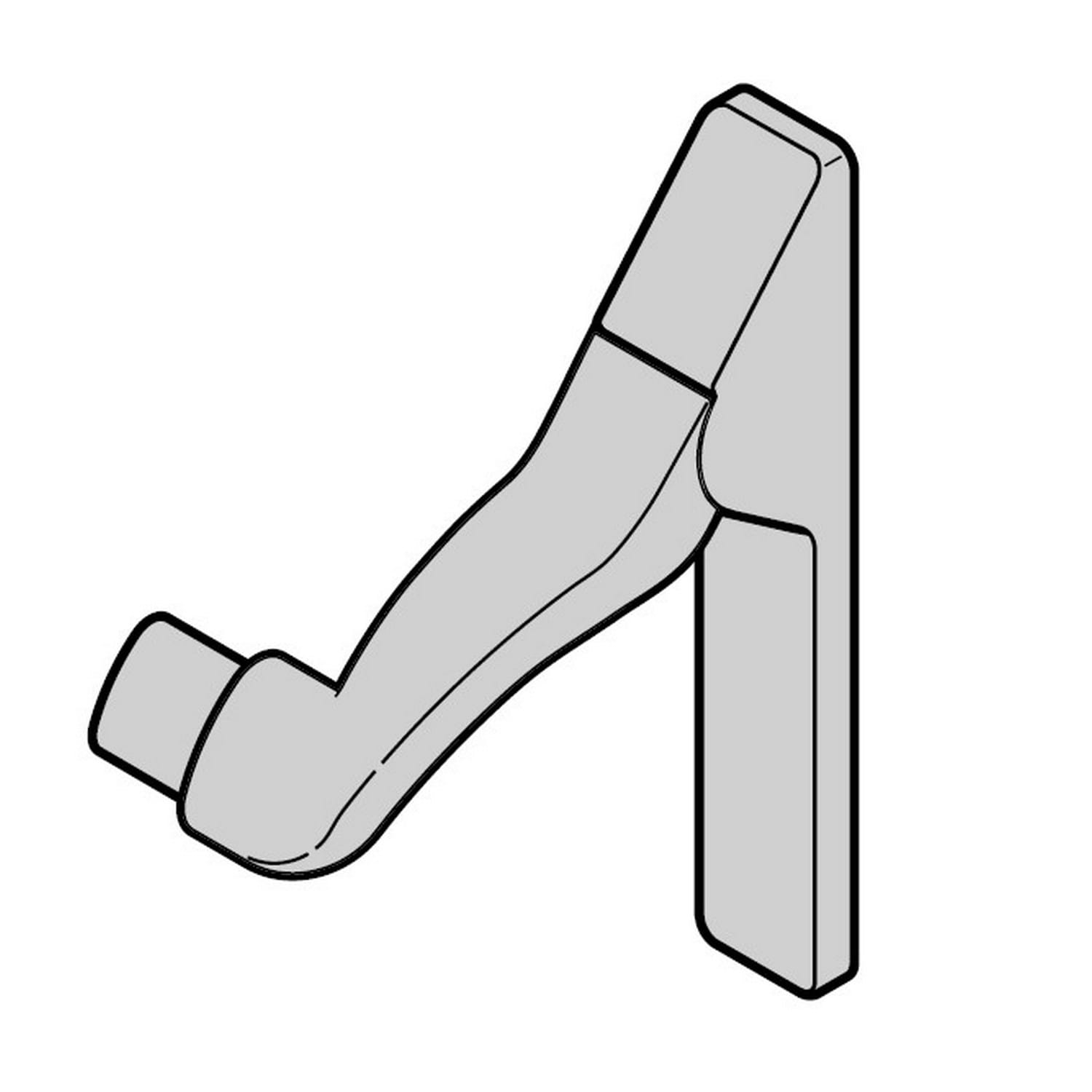 Hörmann Umlenkgetriebe Stangengriff B7400 (Standflügel 2-flüglige Tür) mit Kurzschild Blind, Alumini